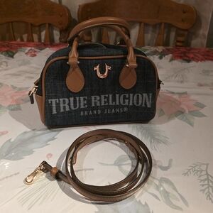 True Religion Denim and Brown Handbag